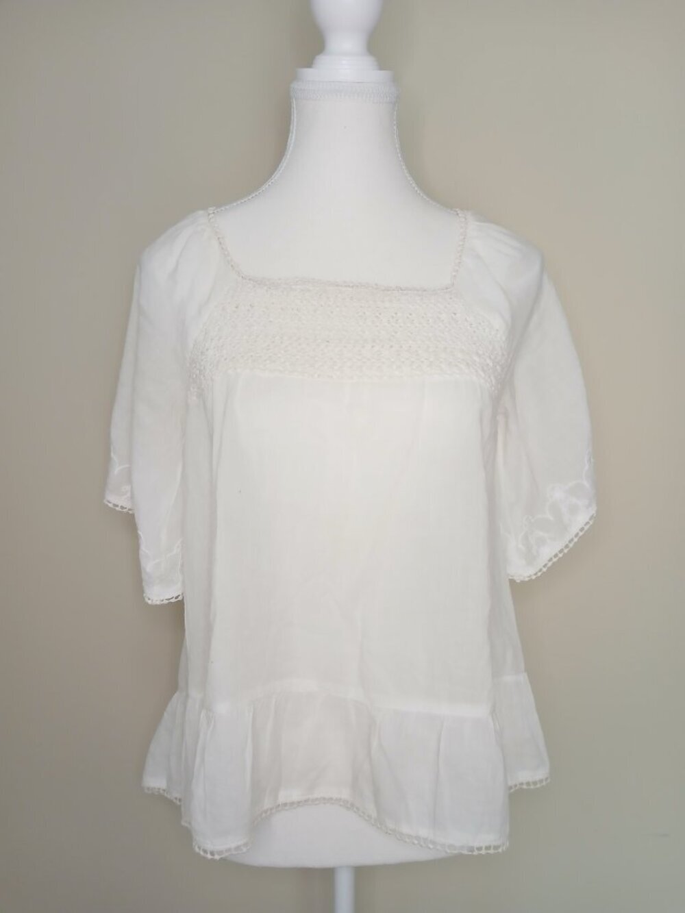 BLEND Denmark Whimsical Blouse Ivory Size XS